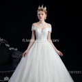 Korkealaatuinen uusi Creative Olkaton Sweetheart Prackline Classic Ivory Lace Bridal Gown
